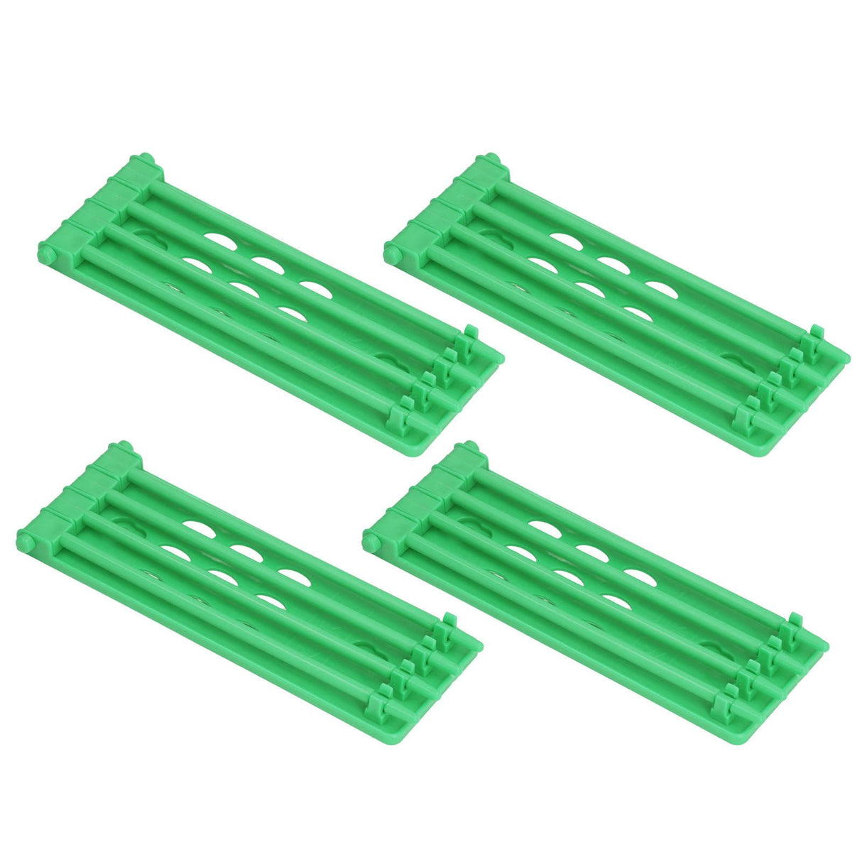 4Pcs Pigeon Leg Ring Stand 4 Column Design Large Capacity Wall Mounted Safe Durable Plastic Parrot Leg Ring Holder Green