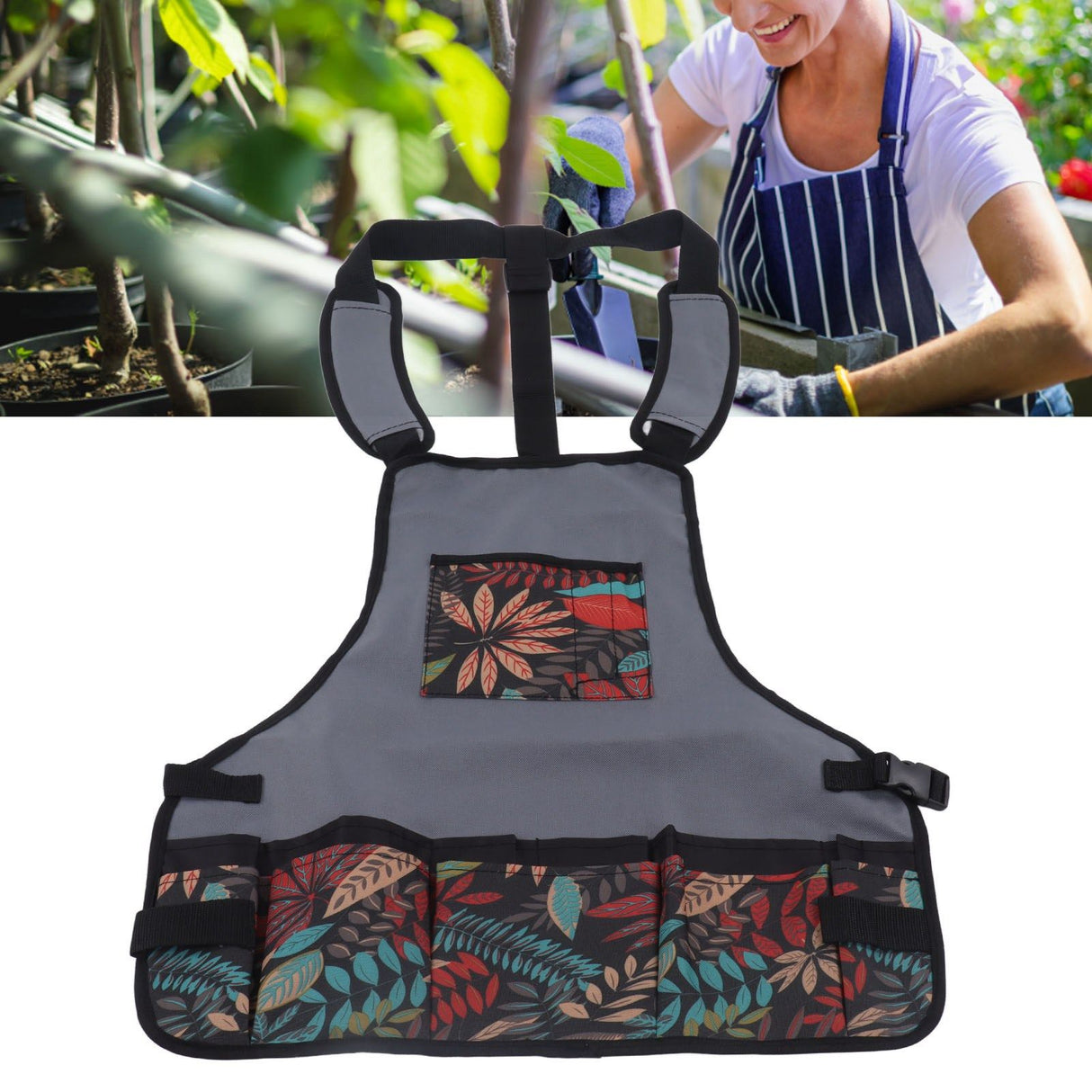 Tool Apron Durable Comfortable Heavy Duty Tool Apron with Pockets for Kitchen Garden
