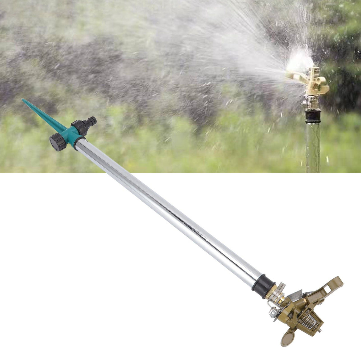 Garden Sprinkler Automatic 360 Degree Rotating 2 Modes Adjustable Zinc Alloy Lawn Sprinkler for Gardens