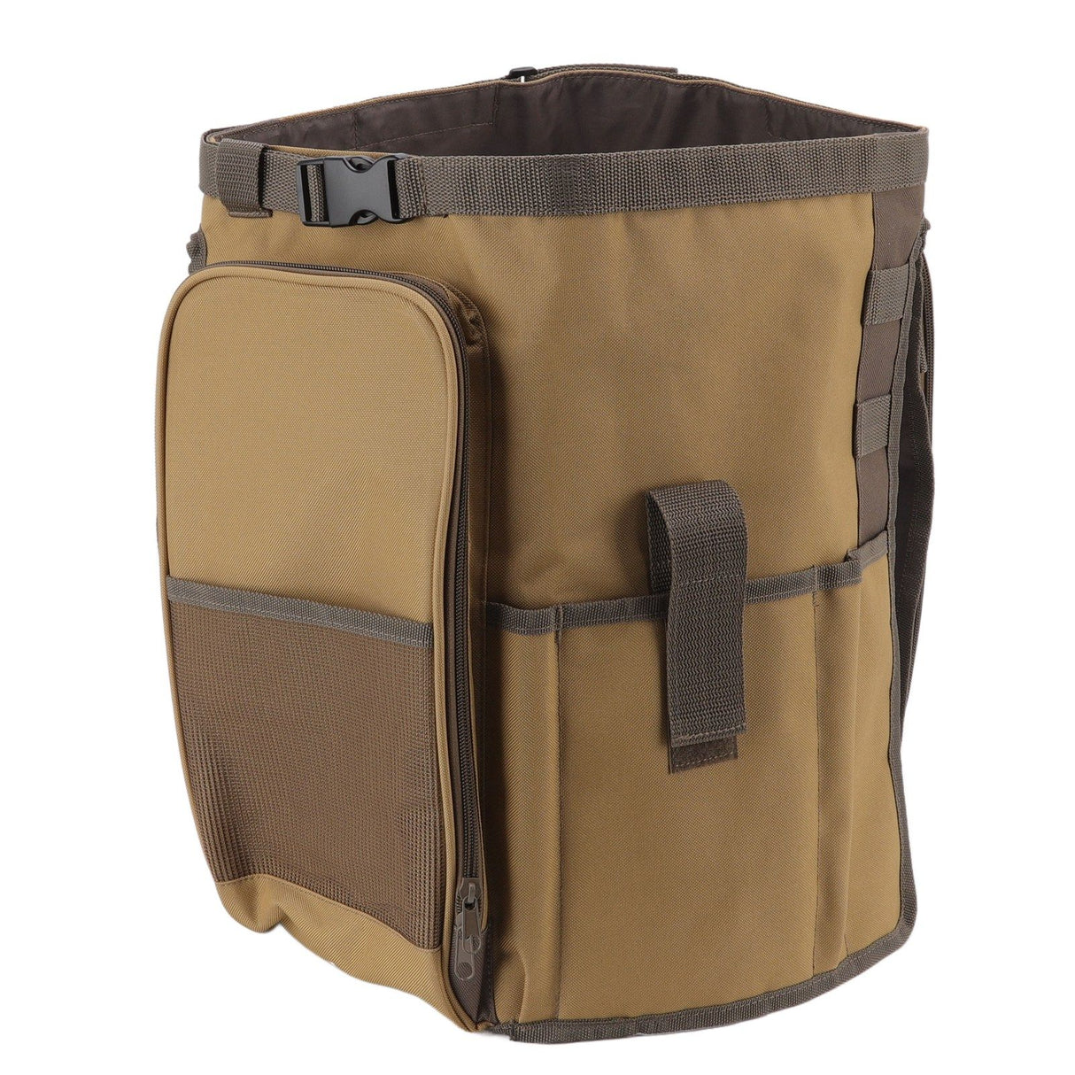 Bucket Organization Bag Round Shape Large Capacity Portable Handle Khaki Outdoor Bucket Tool Bag for Garden