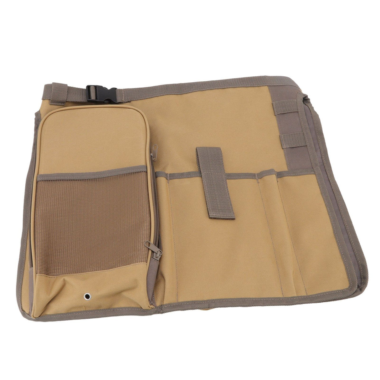 Bucket Organization Bag Round Shape Large Capacity Portable Handle Khaki Outdoor Bucket Tool Bag for Garden