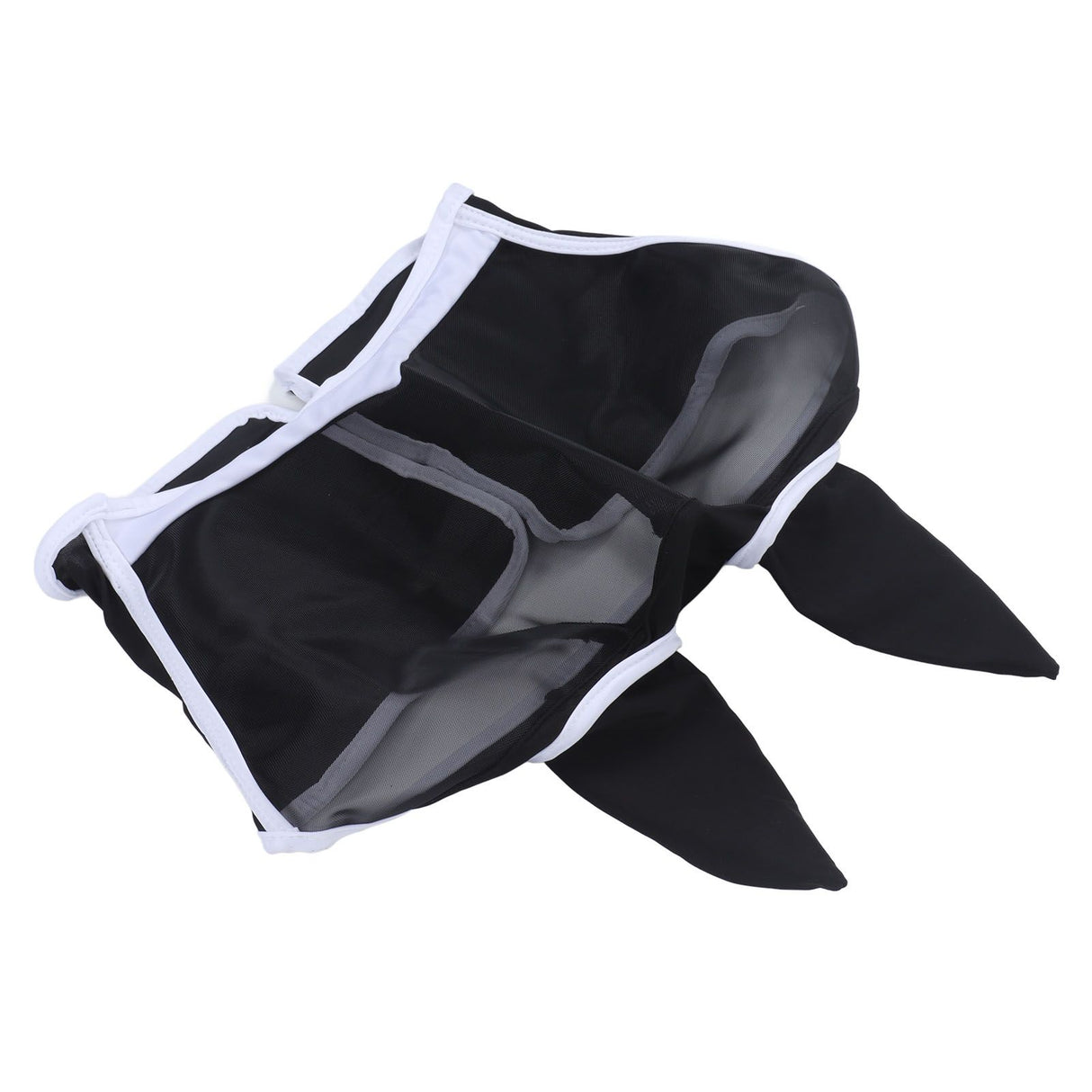 Horse Fly Mask Breathable Comfortable Soft Fine Mesh Design Horse Face Mask Horse Supplies with Ears Black