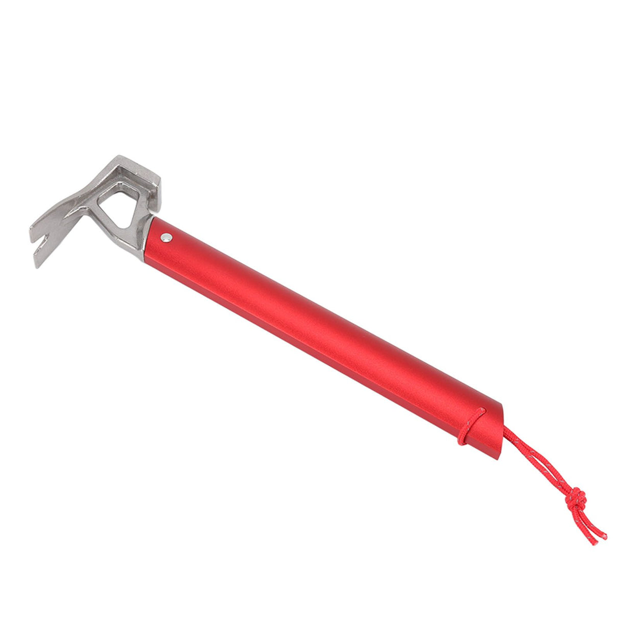 Camping Hammer Stainless Steel Ox Horn Head Aluminum Handle Large Resistance Tent Stake Hammer for Camping Outdoor Red