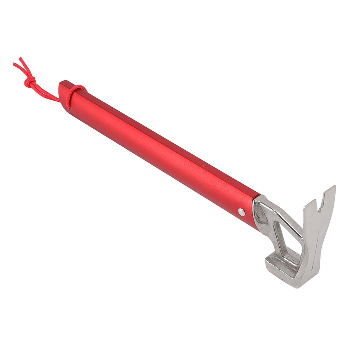 Camping Hammer Stainless Steel Ox Horn Head Aluminum Handle Large Resistance Tent Stake Hammer for Camping Outdoor Red