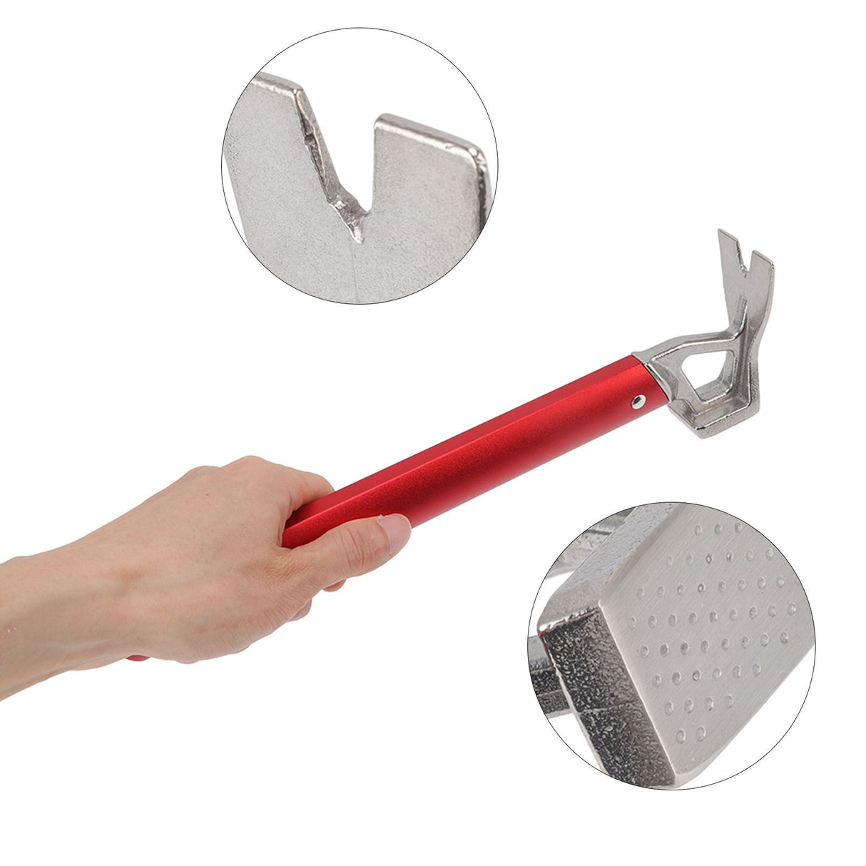 Camping Hammer Stainless Steel Ox Horn Head Aluminum Handle Large Resistance Tent Stake Hammer for Camping Outdoor Red