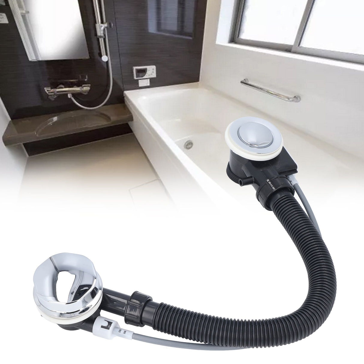 Bathtub Overflow Drainer Concealed Flexible SPA Bathtub Overflow Drain Pipe for Kitchen Bathroom