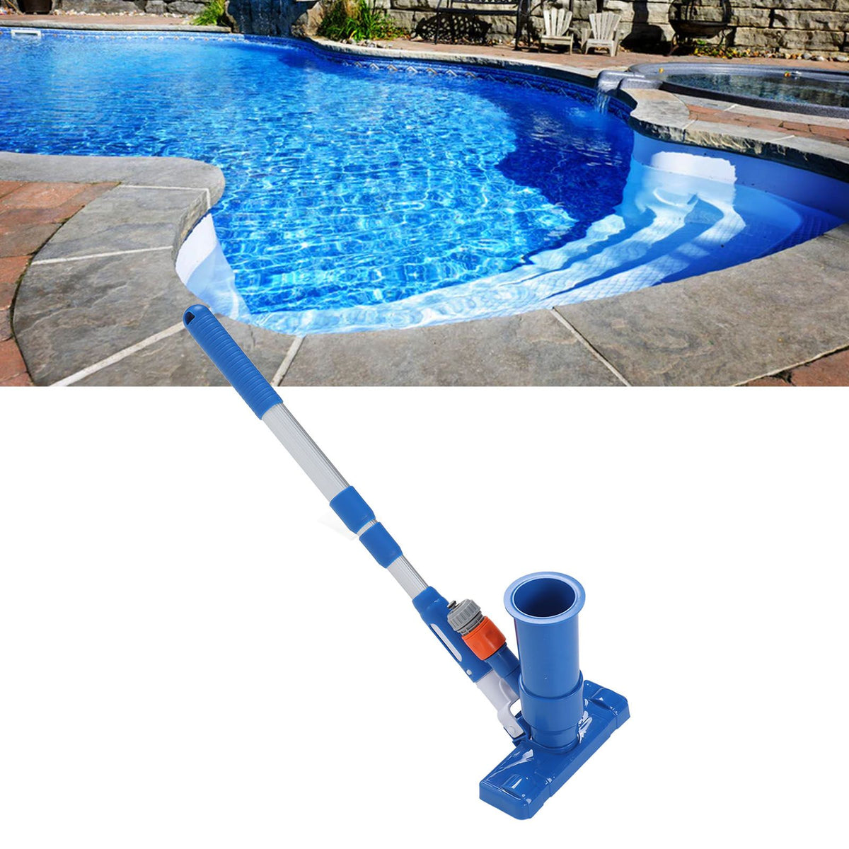 Portable Pool Vacuum Jet Simple Easy To Assemble Pool Spa Jet Vacuum Cleaner with Telescopic Rod for Swimming Pools Spas EU Plug