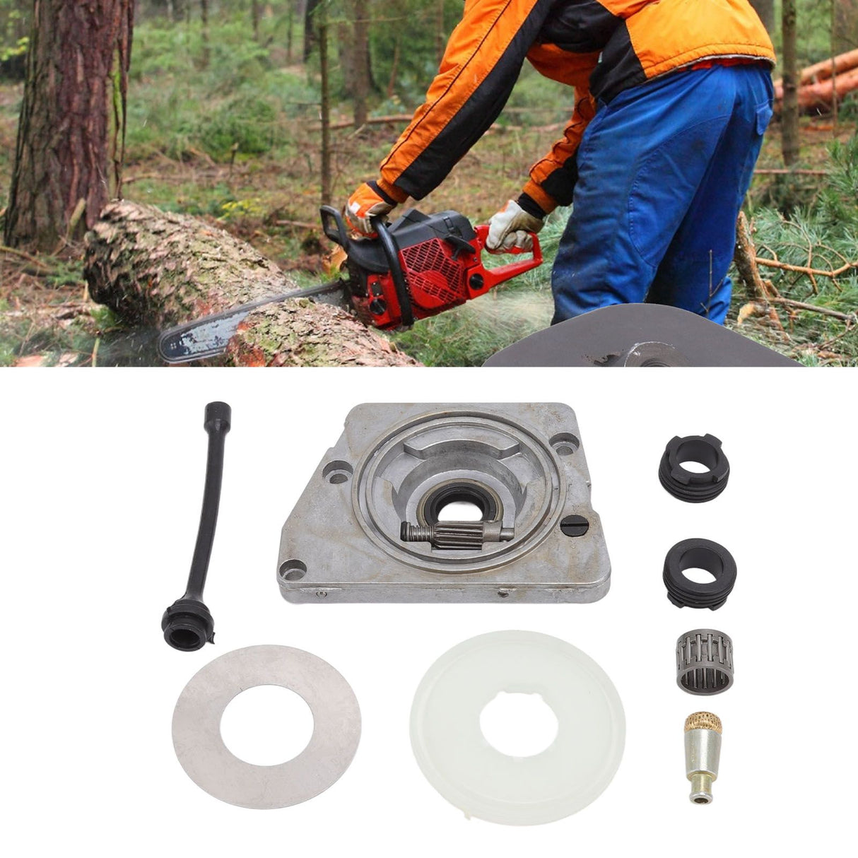 Oil Pump Worm Gear Washer Kit Compatible for HUSQVARNA 61 66 266 268 266XP 268XP 272XP