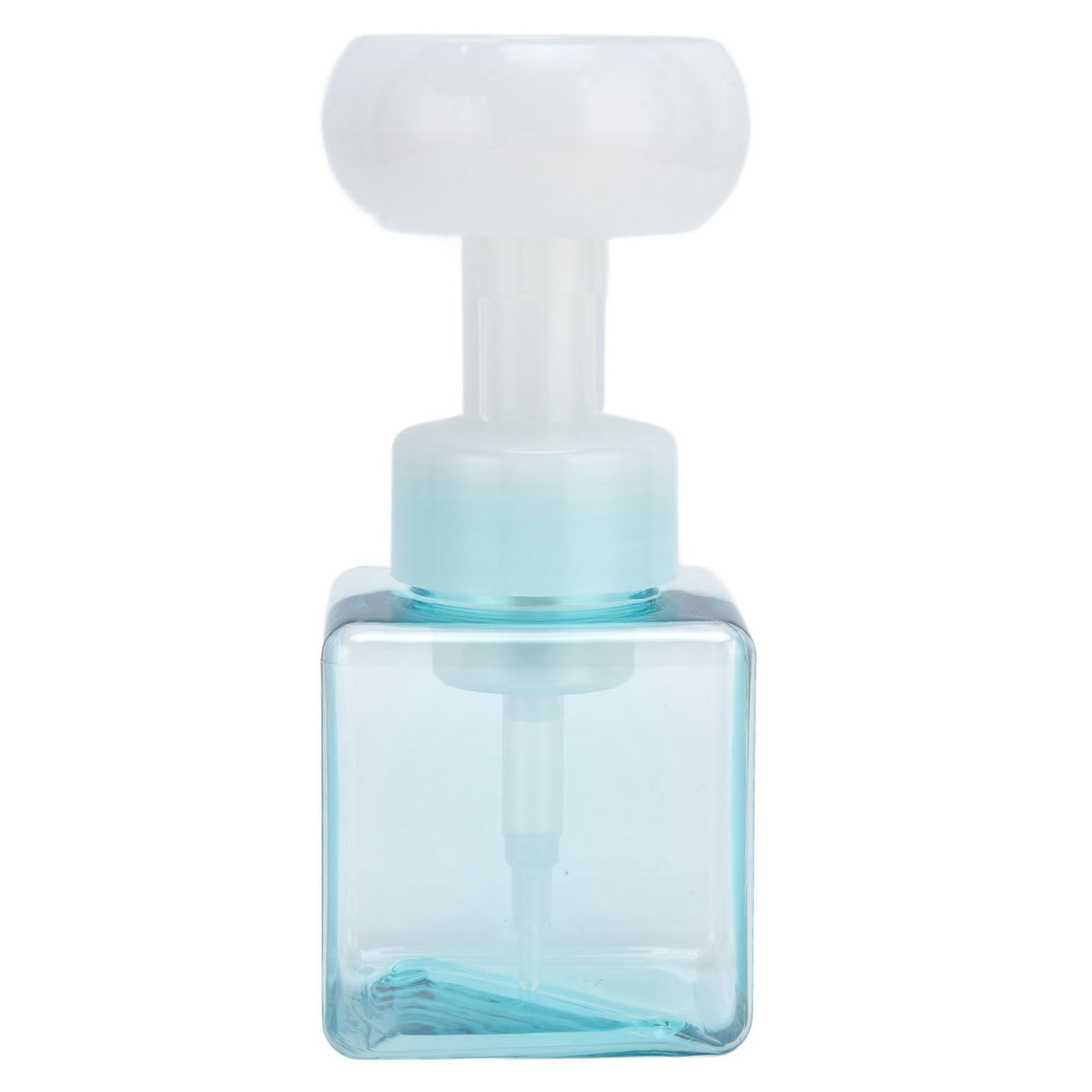 250ml Foaming Bottle PETG Plastic Flower Foam Dispenser Square Bottles for Cosmetic PackagingTransparent Blue