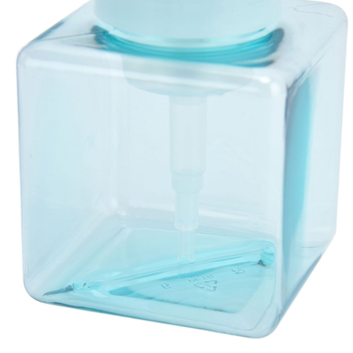 250ml Foaming Bottle PETG Plastic Flower Foam Dispenser Square Bottles for Cosmetic PackagingTransparent Blue