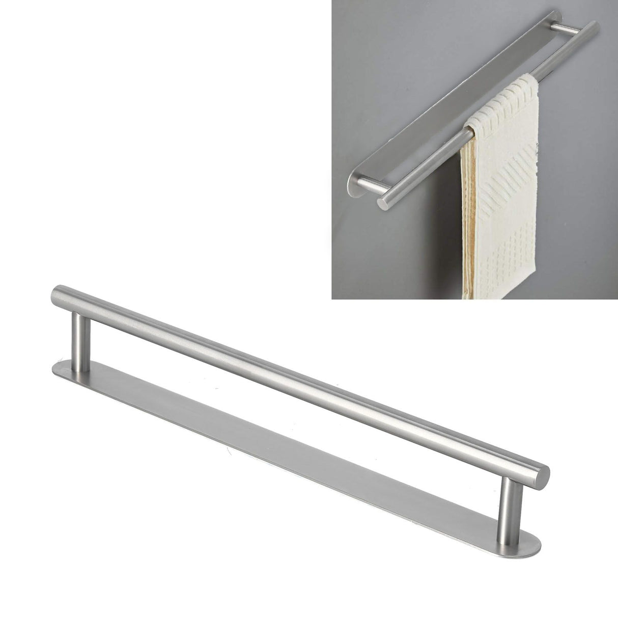 304 Stainless Steel Towel Rack Modern Style Single Rod Towel Bar Kitchen Dish Cloth Hanger for Bathroom Laundry Room40cm