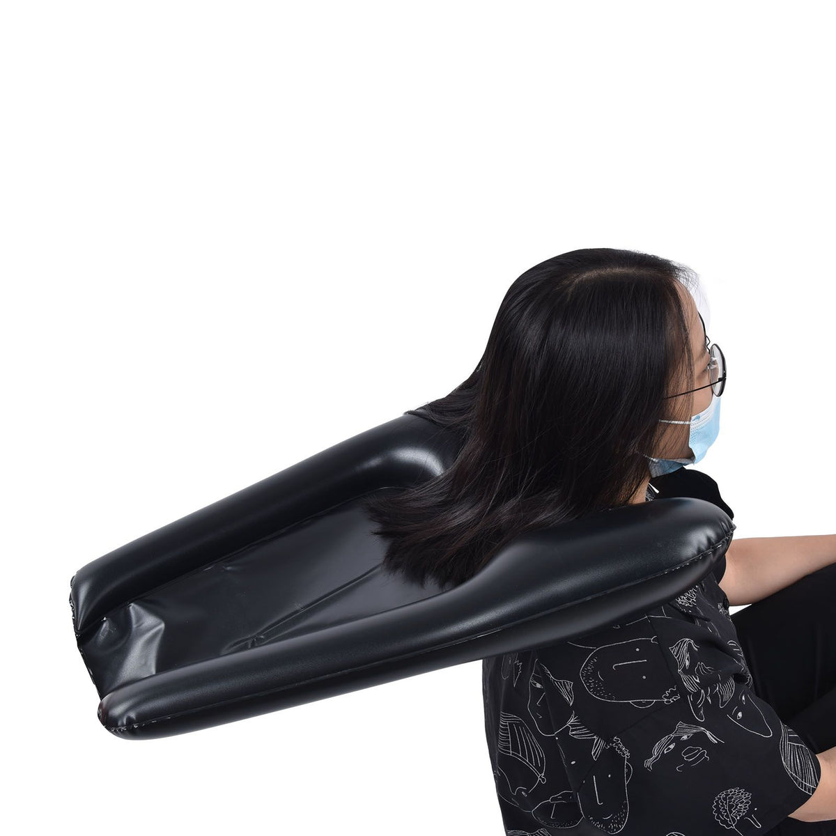 Inflatable Shampoo Bowl Portable Hair Washing Tray with Inflator Pump Lightweight Shampoo Basin