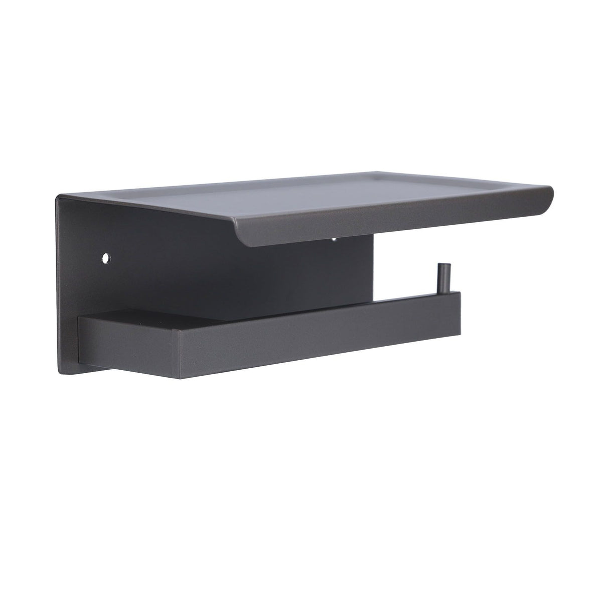 Toilet Paper Holder Aluminium Alloy Anti Rust Bathroom Phone Holder Gray Widen Punch Installation