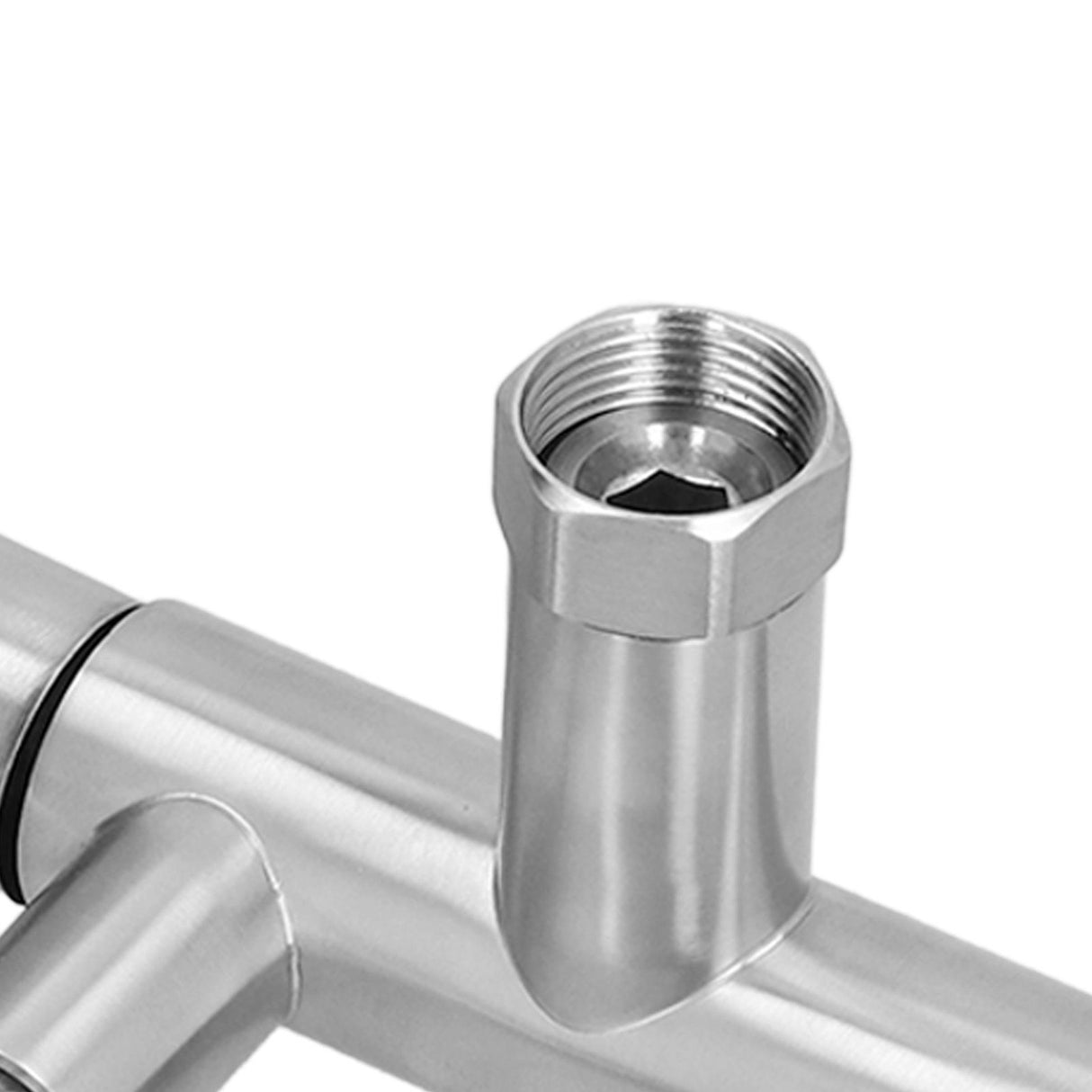 G3/4 Double Nozzle Single Cold Faucet 360 Degree Rotating 304 Stainless Steel Basin Tap for Kitchen Bathroom