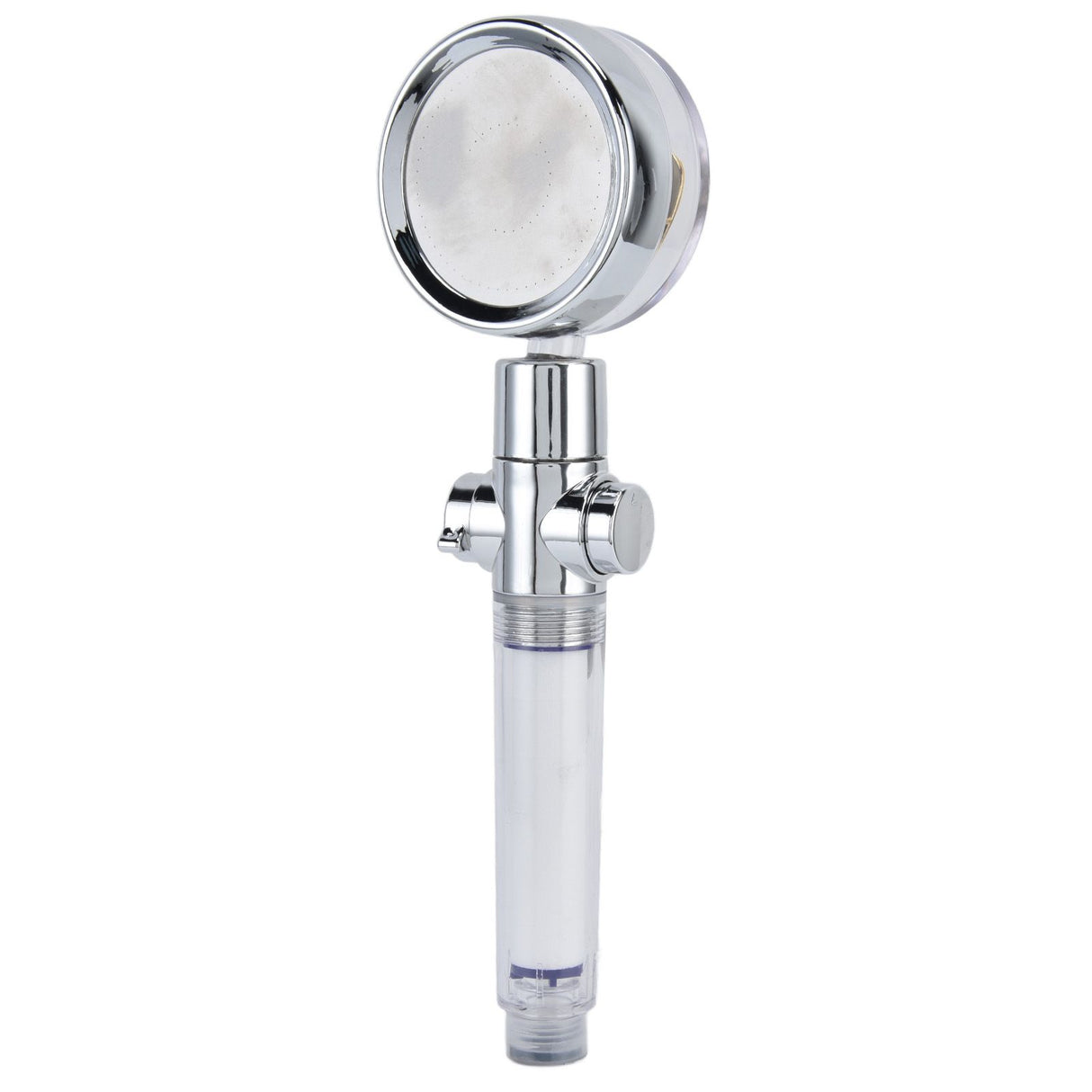 Turbocharged Fan Shower Head Handheld Propeller Driven 360° Rotation G1/2 Thread Detachable for Water SavingGold