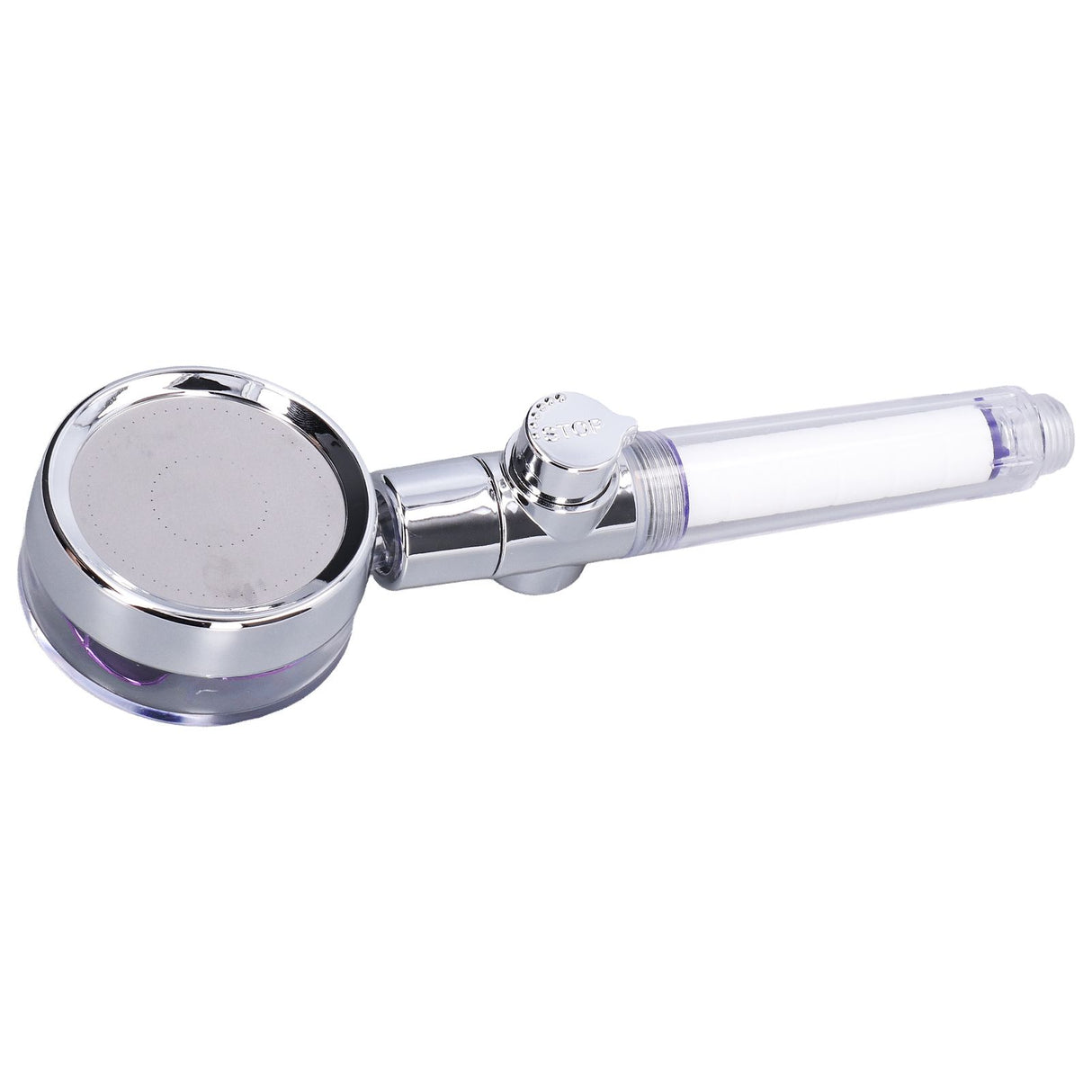 G1/2 High Pressure Fan Shower Head with Pause Switch 360 Degree Rotation Handheld Filter Detachable Shower SprayerPurple