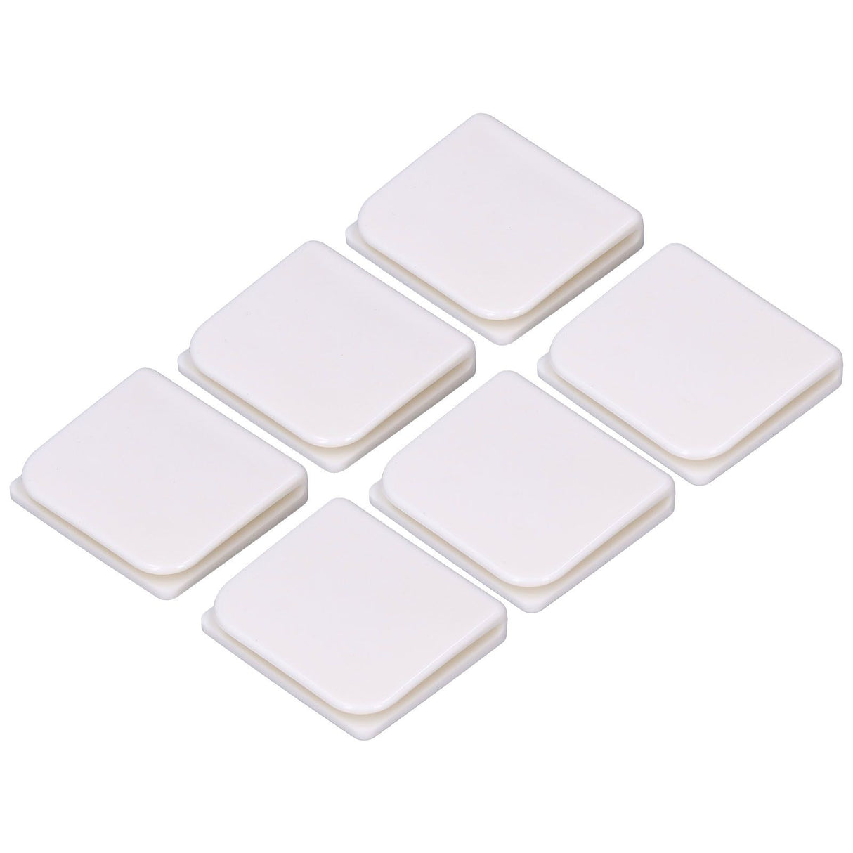 6Pcs/Set Shower Splash Curtain Clips White Self Adhesive 4.5x5cm for Home Bathroom Bedroom Living Room Kitchen