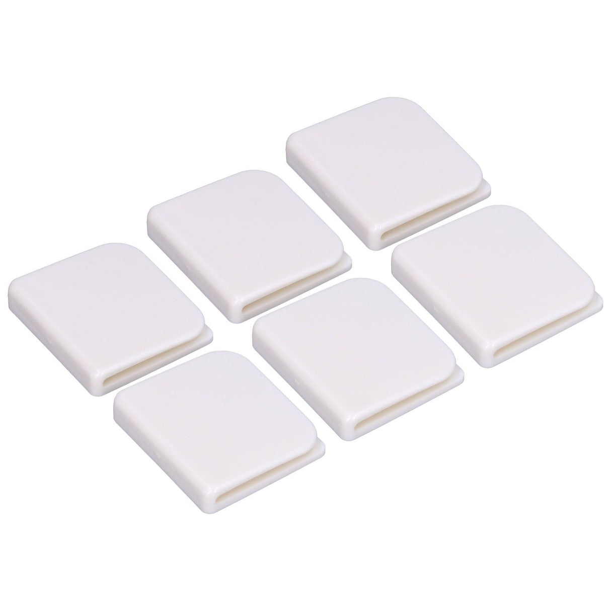 6Pcs/Set Shower Splash Curtain Clips White Self Adhesive 4.5x5cm for Home Bathroom Bedroom Living Room Kitchen