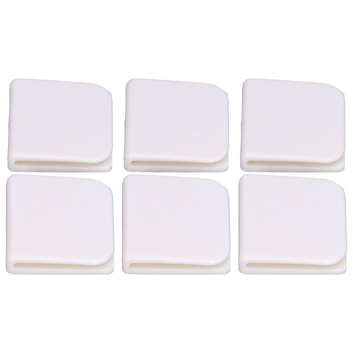 6Pcs/Set Shower Splash Curtain Clips White Self Adhesive 4.5x5cm for Home Bathroom Bedroom Living Room Kitchen