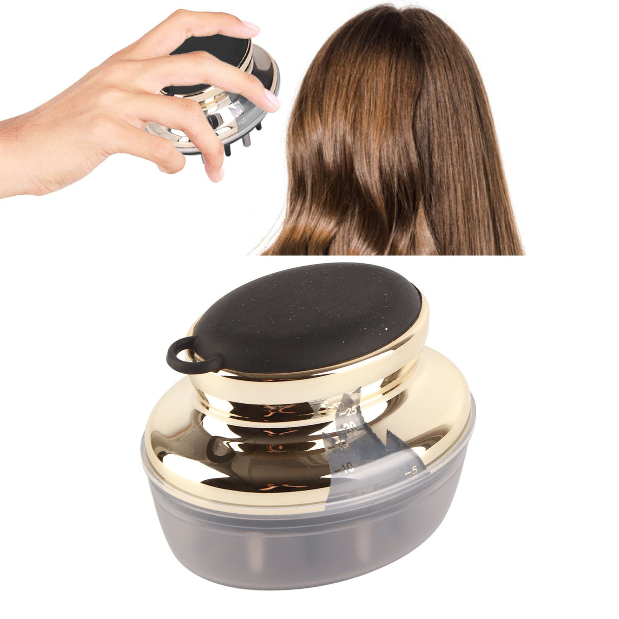 Scalp Applicator Comb Perspective Scale Window Design Ergonomic Essential Oil Resistant Scalp Massager BrushGold