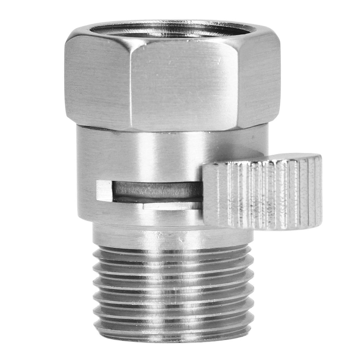 G1/2 Shower Head Sprayer Valve Brass Shut Off Valve Silver Water Control Valve for Home Bathroom