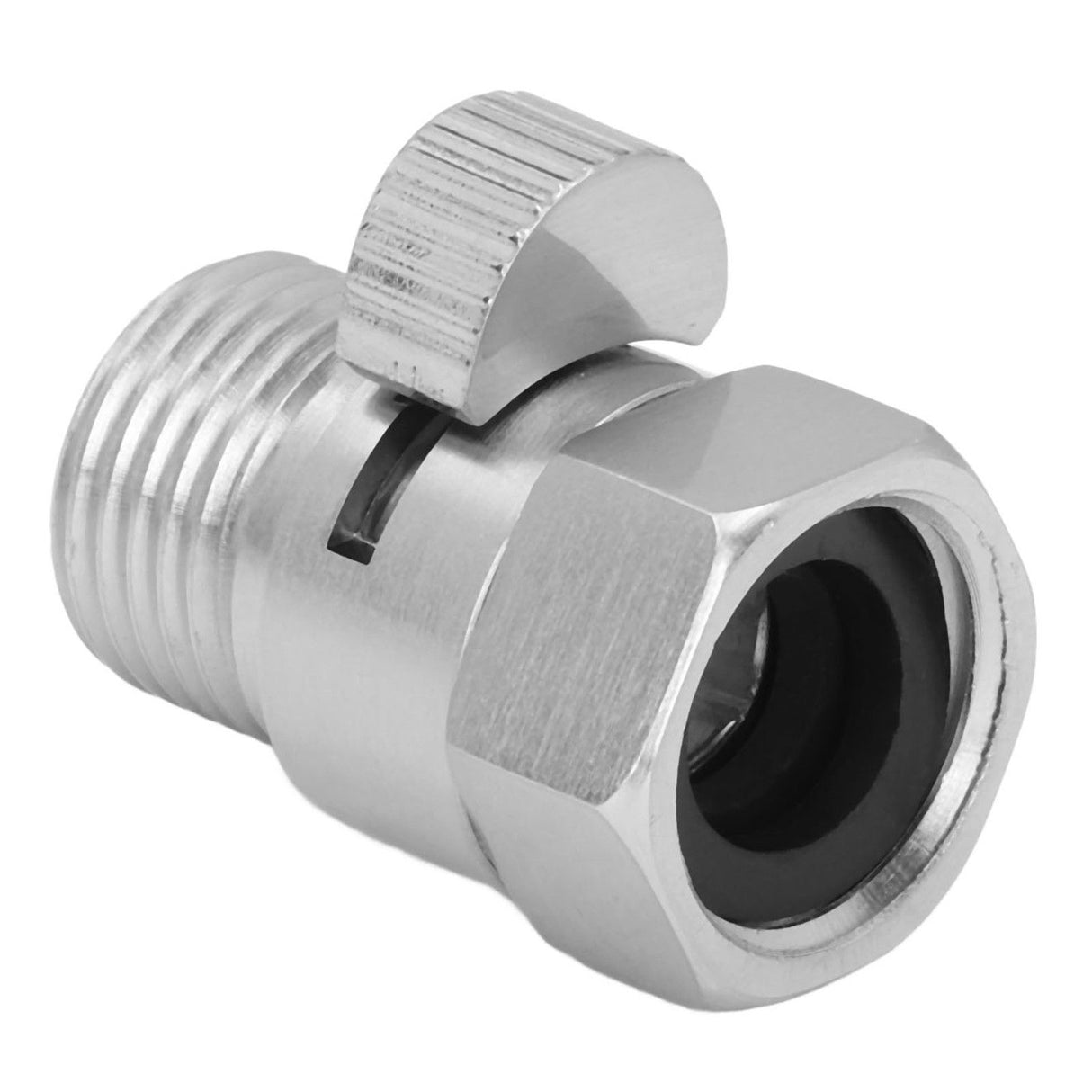 G1/2 Shower Head Sprayer Valve Brass Shut Off Valve Silver Water Control Valve for Home Bathroom