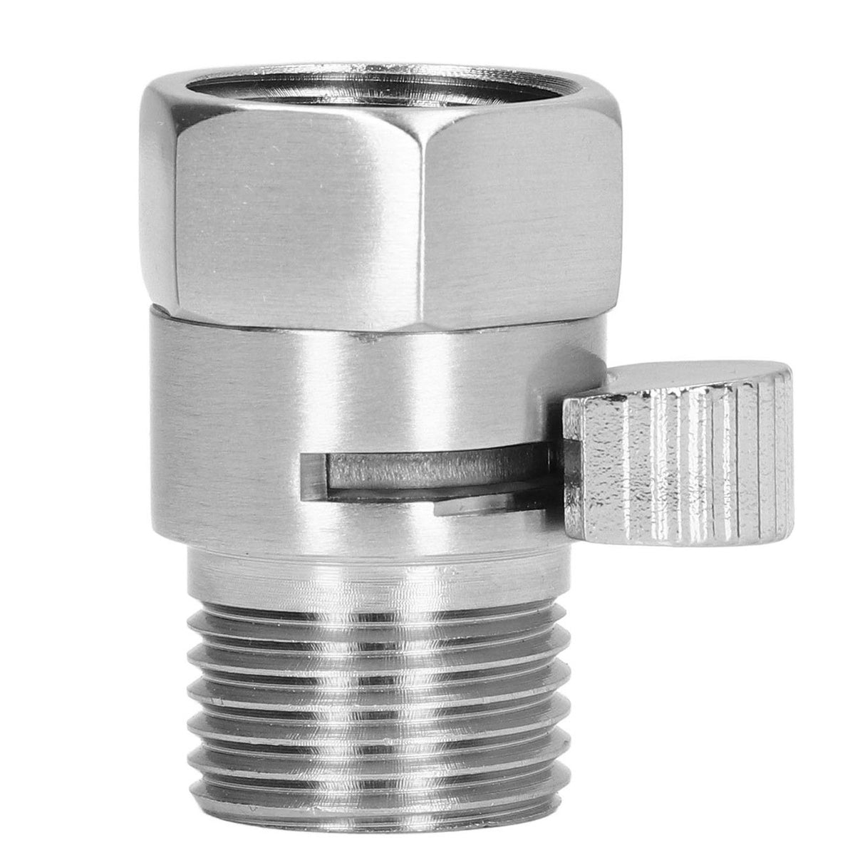 G1/2 Shower Head Sprayer Valve Brass Shut Off Valve Silver Water Control Valve for Home Bathroom
