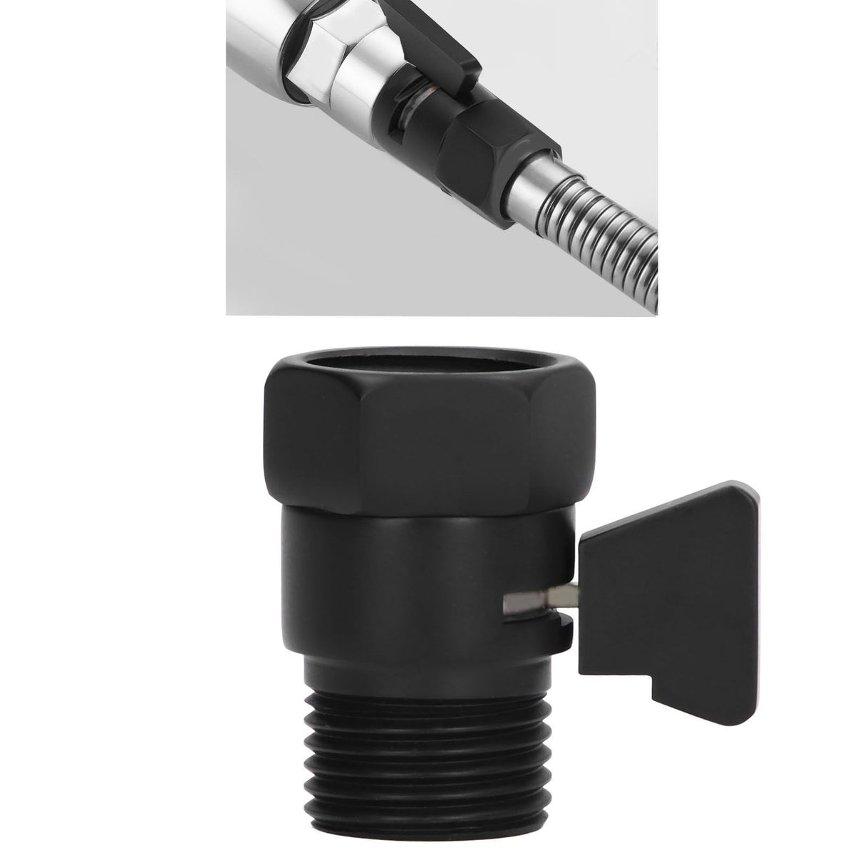 G1/2 Shut Off Valve Brass Water Control Valve Black Shower Head Sprayer Valve for Household Bathroom