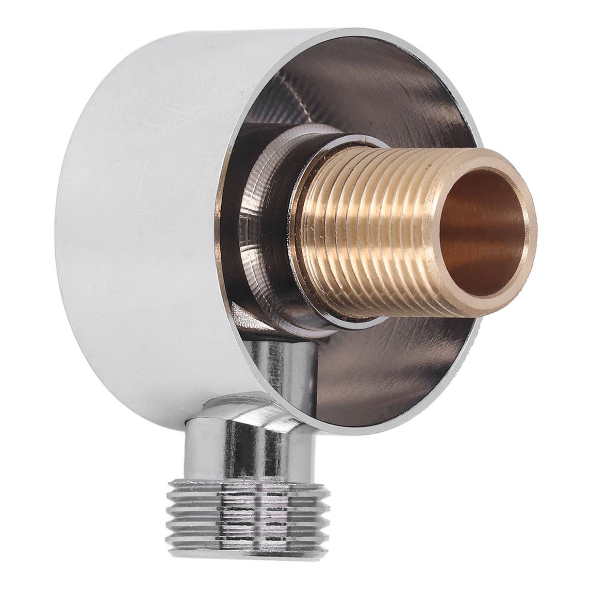 Shower Adapter Brass Construction Chrome Plated G1/2 Wall Mounted Easy Installation Round Shower Hose Connector