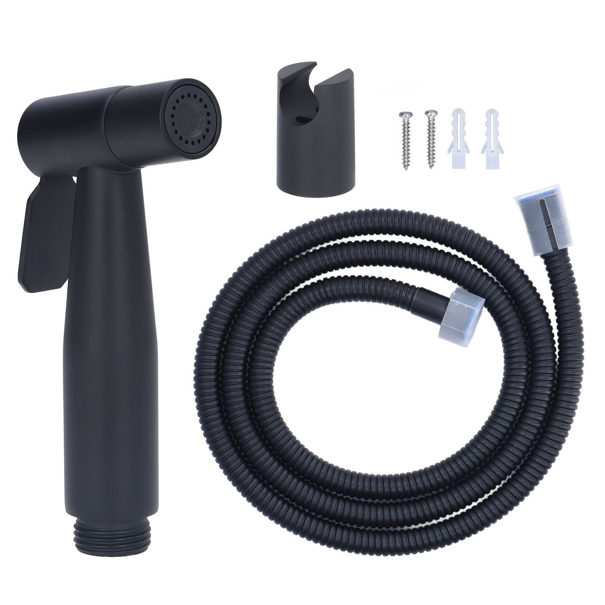 Bidet Sprayer Stainless Steel G1/2 Adjustable Water Pressure Portable Space Saving Easy Installation Handheld Bidet SprayerMatte Black