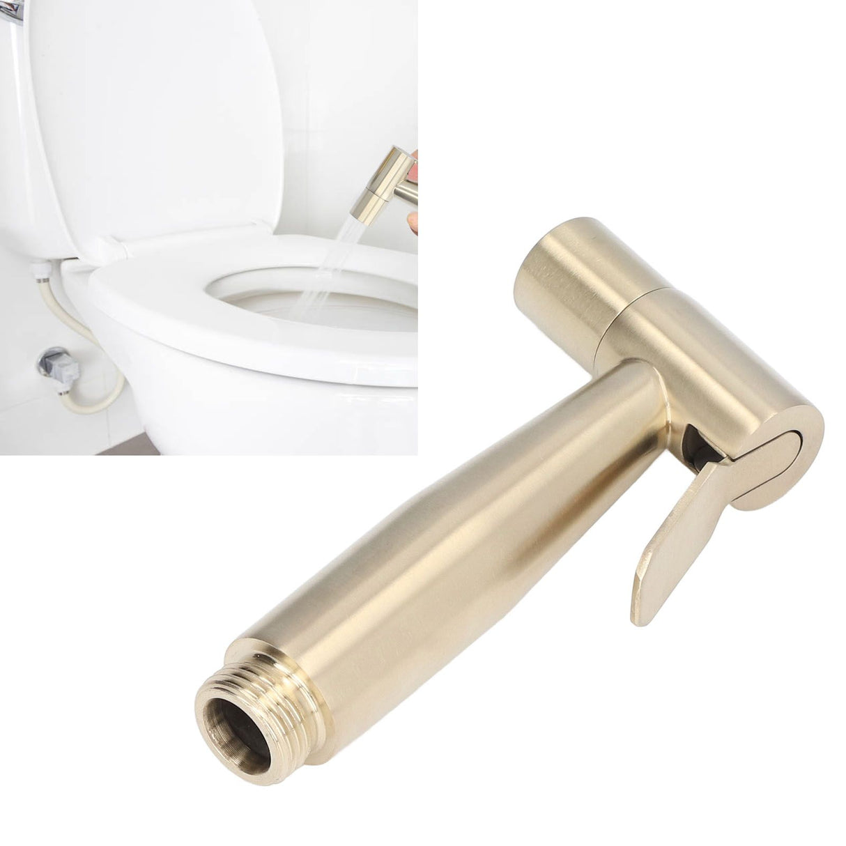 Bidet Sprayer Stainless Steel G1/2 Adjustable Water Pressure Portable Space Saving Easy Installation Handheld Bidet SprayerGold