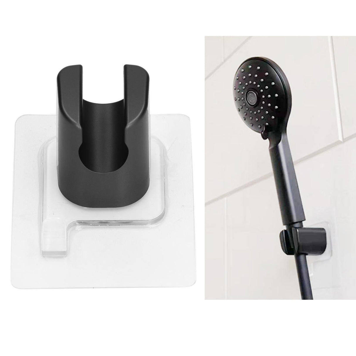 Shower Head Holder Bracket Strong Adhesive Waterproof Punch Free ABS for Bathroom
