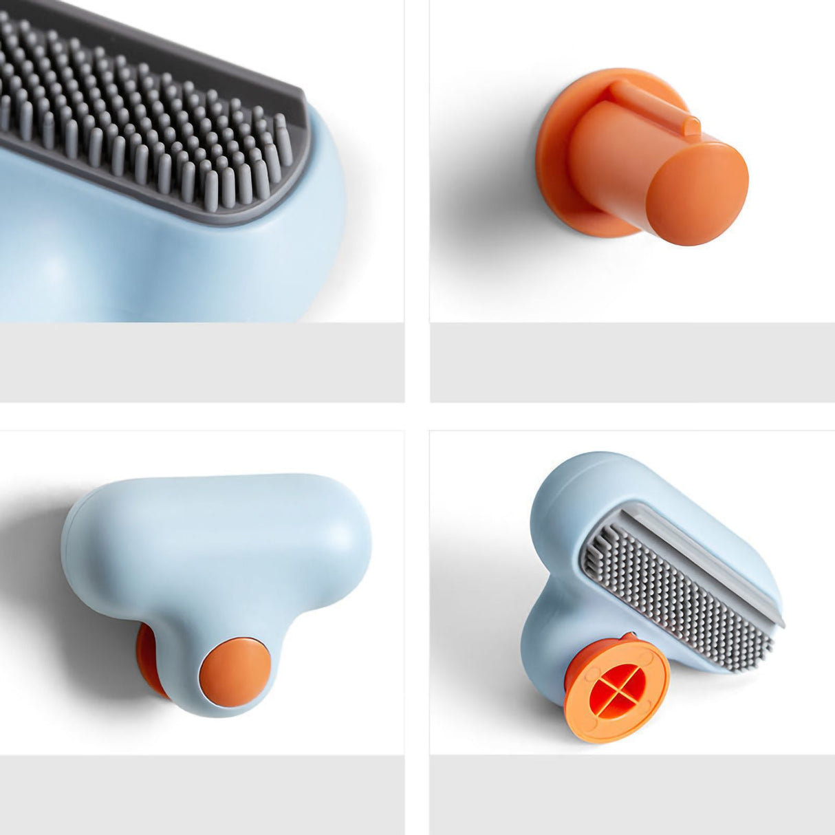 Mirror Squeegee TPR Small Ergonomic Design Glass Cleaning Brush with Suction Cup Hook for BathroomBlue