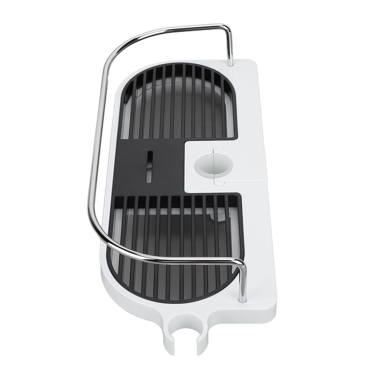 Shower Caddy Punching Free Installation Maximum Load 15kg Height Adjustable Hollow Design Bathroom Storage Rack