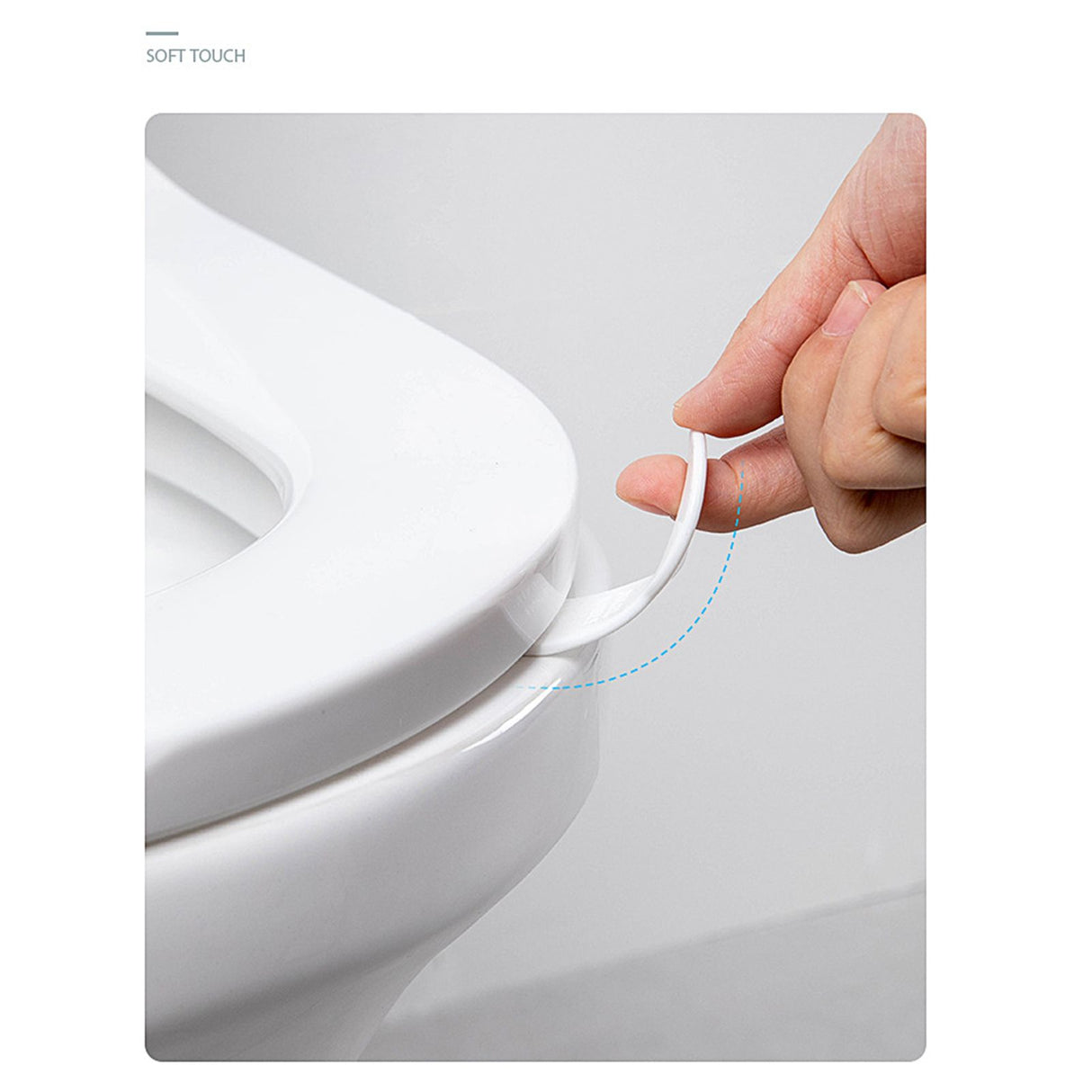 2Pcs Toilet Lid Lifter TPR Washable Reusable Toilet Cover Handle Seats Lift Tool Bathroom AccessoriesWhite