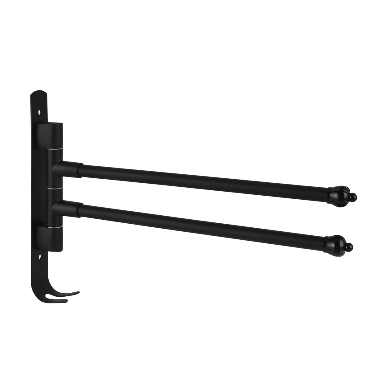 Stainless Steel Swivel Towel Hanger Holder Black Rotating Movable Towel Bar for Bathroom Wardrobe Kitchen2 Arms