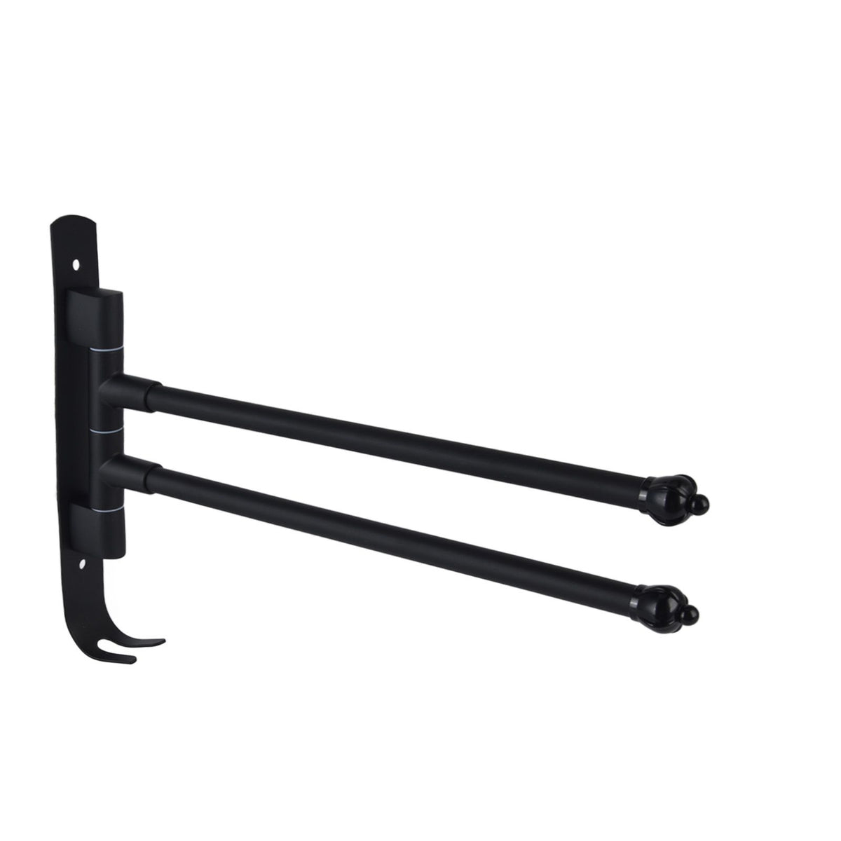Stainless Steel Swivel Towel Hanger Holder Black Rotating Movable Towel Bar for Bathroom Wardrobe Kitchen2 Arms