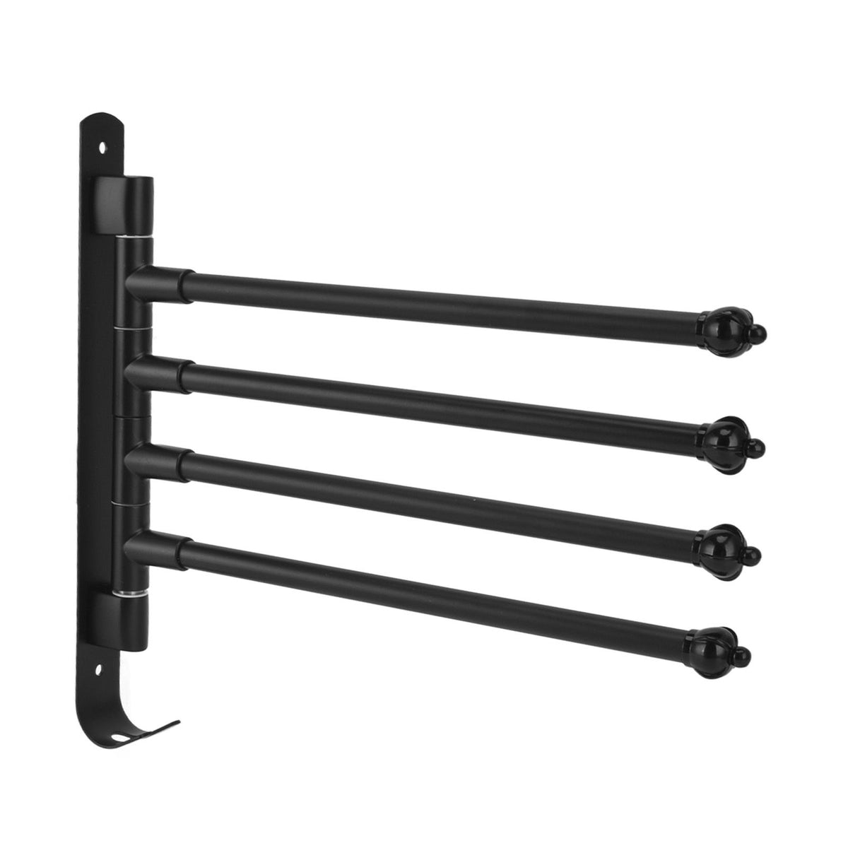 Stainless Steel Swivel Towel Hanger Holder Black Rotating Movable Towel Bar for Bathroom Wardrobe Kitchen4 Arms