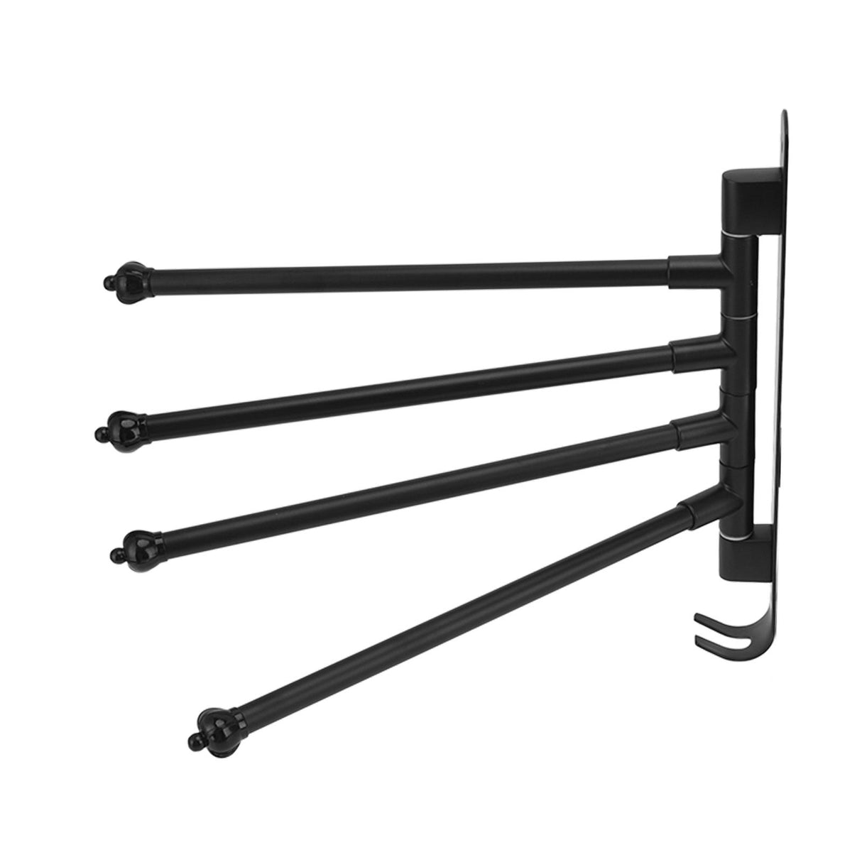 Stainless Steel Swivel Towel Hanger Holder Black Rotating Movable Towel Bar for Bathroom Wardrobe Kitchen4 Arms