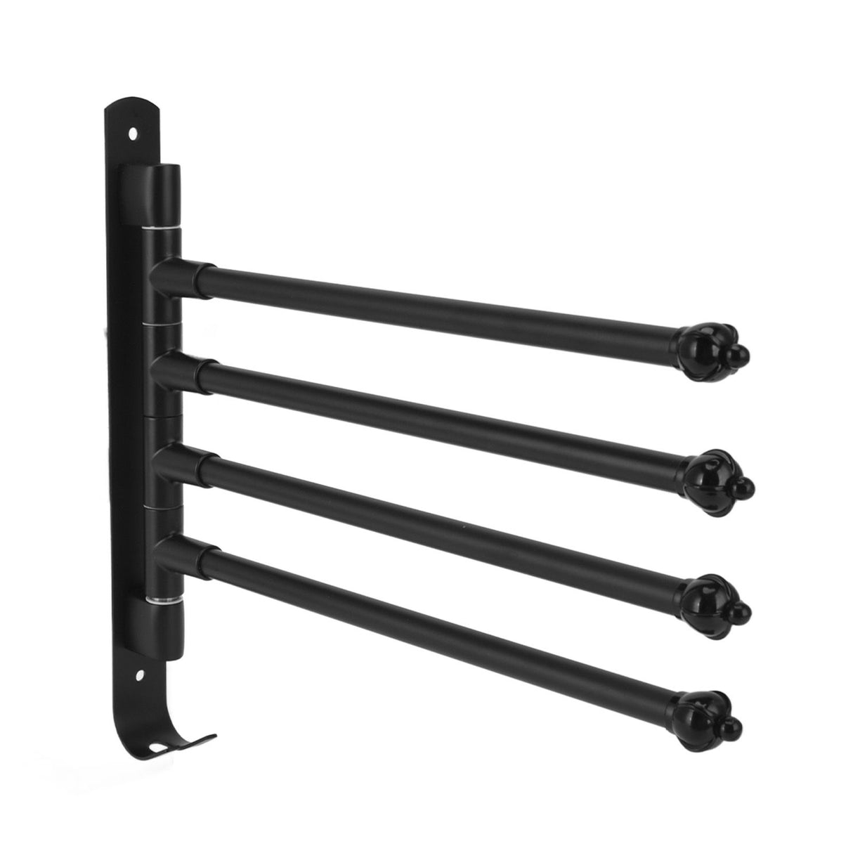 Stainless Steel Swivel Towel Hanger Holder Black Rotating Movable Towel Bar for Bathroom Wardrobe Kitchen4 Arms