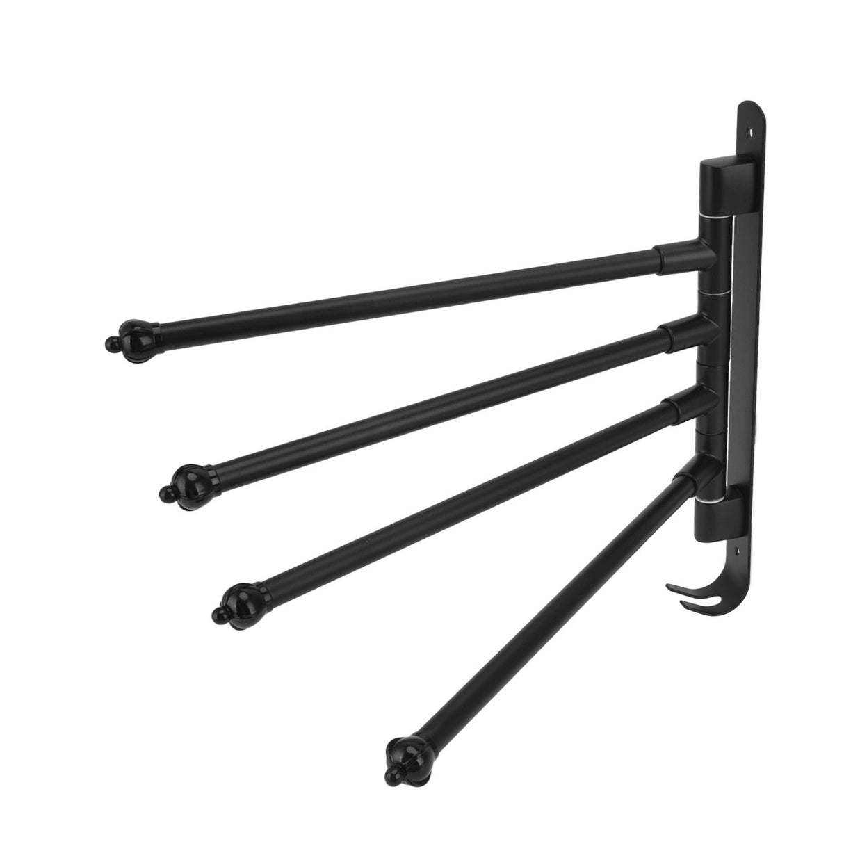 Stainless Steel Swivel Towel Hanger Holder Black Rotating Movable Towel Bar for Bathroom Wardrobe Kitchen4 Arms