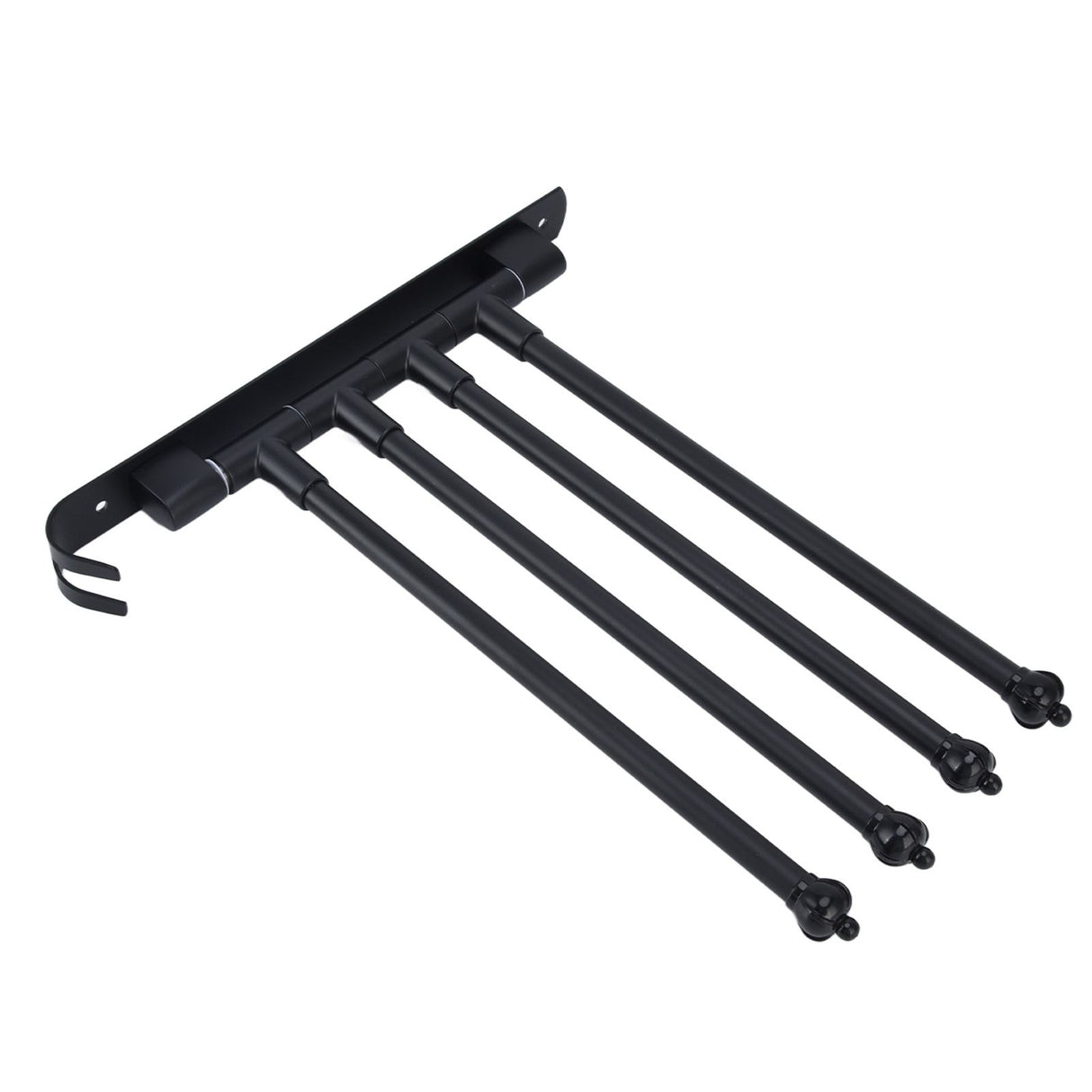 Stainless Steel Swivel Towel Hanger Holder Black Rotating Movable Towel Bar for Bathroom Wardrobe Kitchen4 Arms