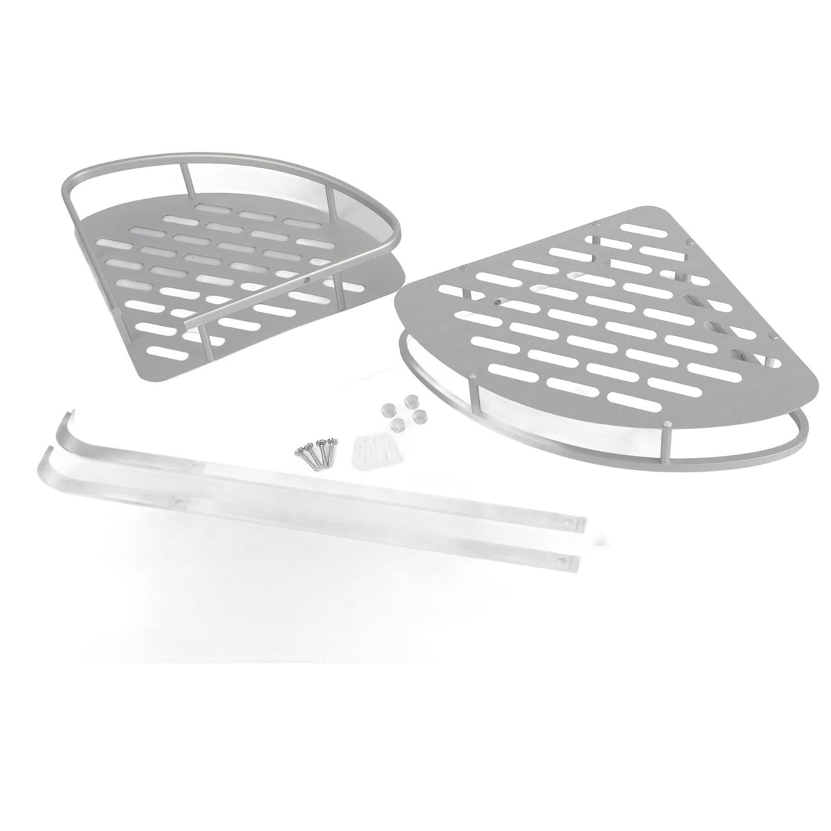 2Pcs Shower Corner Organizer Triangular Design Wall Mounted Aluminium Alloy Durable Multifunction Corner Shower Caddy