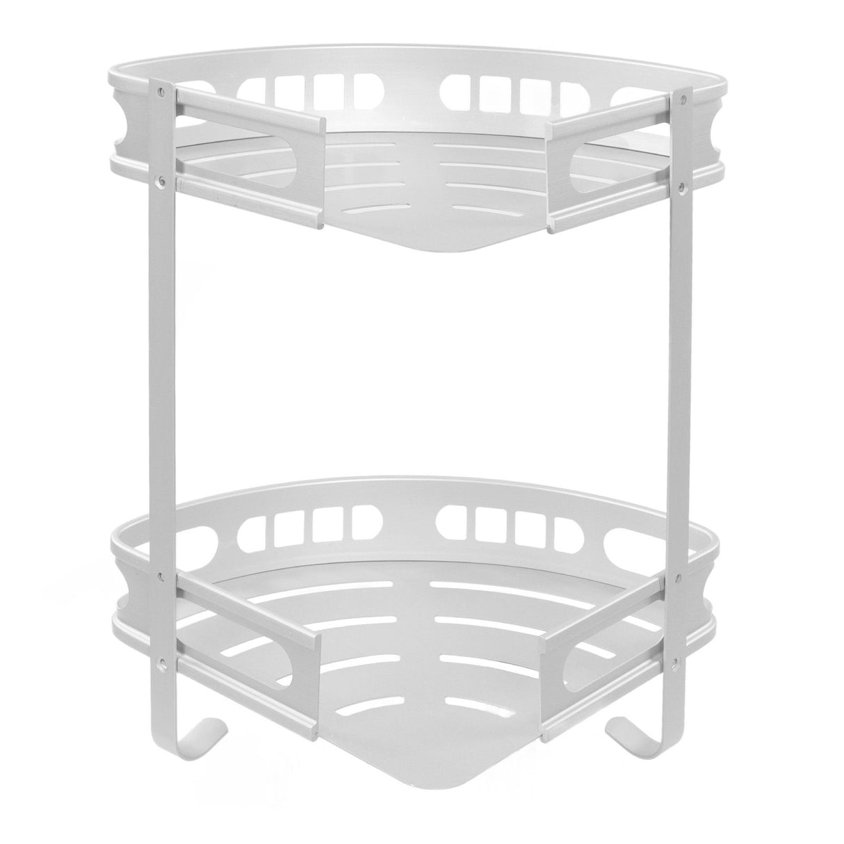 2Pcs Shower Corner Organizer Triangular Design Wall Mounted Aluminium Alloy Durable Multifunction Corner Shower Caddy