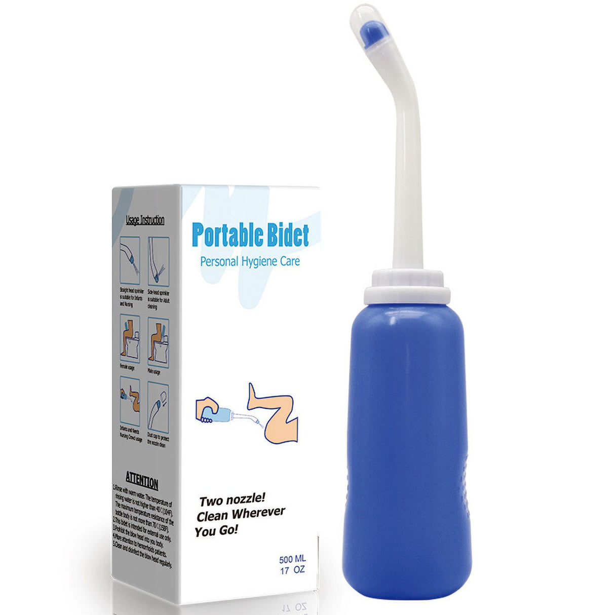 500ml Portable Bidet Sprayer Handheld Toilet Postpartum Perineal Cleansing Travel Bidet for Outdoor