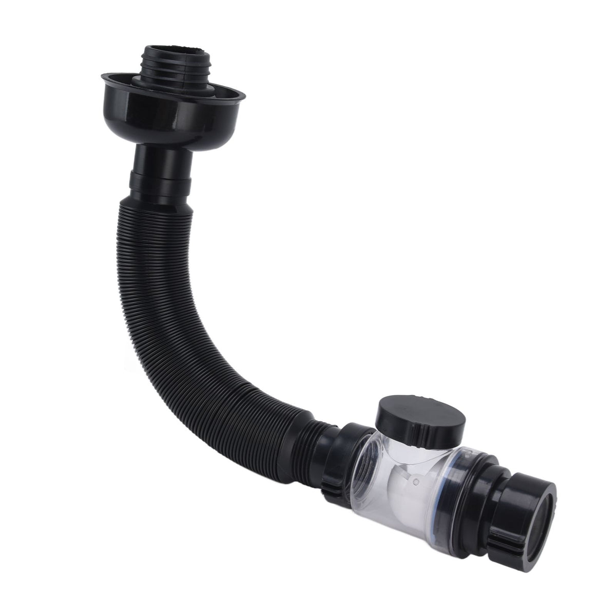 Basin Drain Pipe Wash Basin Sink Drain Hose Flexible PVC Water Pipe for Kitchen Bathroom BlackMulti Function