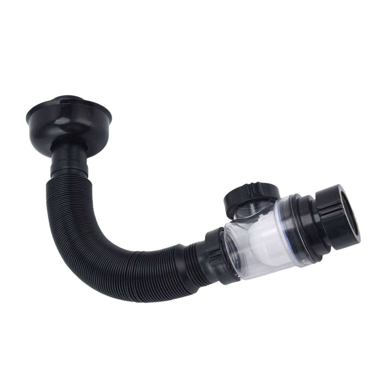 Basin Drain Pipe Wash Basin Sink Drain Hose Flexible PVC Water Pipe for Kitchen Bathroom BlackMulti Function