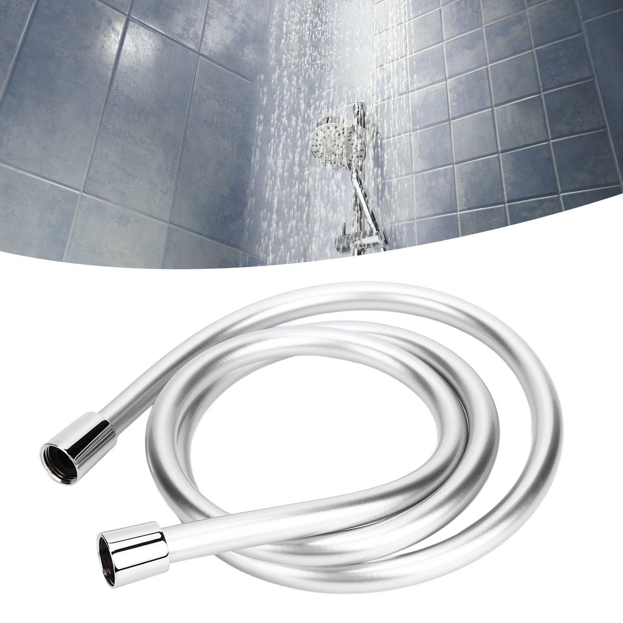 Shower Head High Pressure Hose PVC Shower Tube Anti Explosion with G1/2 Thread for Household Bathroom