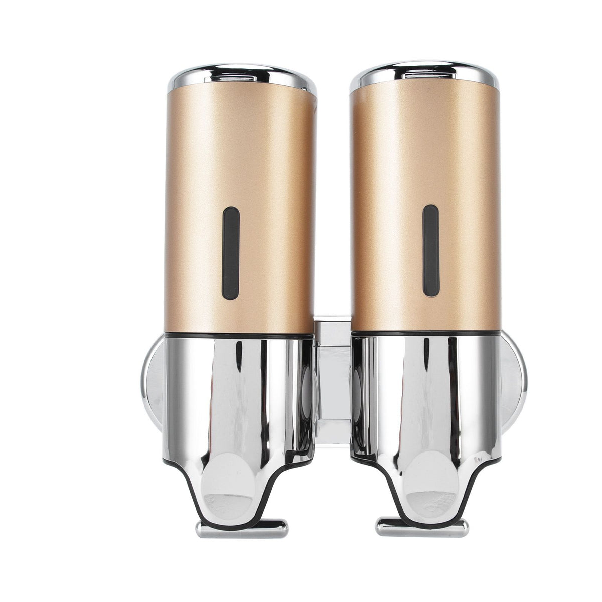 Wall Mount Soap Shower Dispenser Dual Pump 2 Separate Compartments Reusable Space Saving Shampoo Conditioner Dispenser 9506G Gold 1000ML