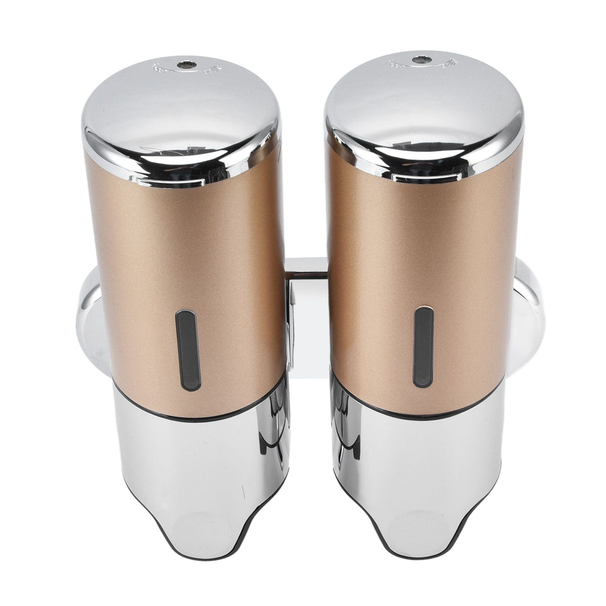 Wall Mount Soap Shower Dispenser Dual Pump 2 Separate Compartments Reusable Space Saving Shampoo Conditioner Dispenser 9506G Gold 1000ML